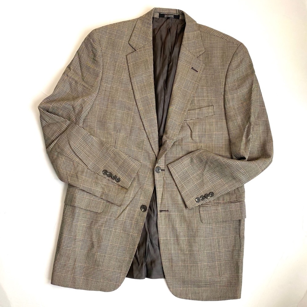 Gerald Austin Wool Brown Plaid Blazer